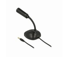 Delock Kondensator Mikrofonas Omnidirektional fr Išmanusis telefonas Planšetė mit Schwanenhals 3,5 mm 4 Pin Klinkenstecker + 3,5 mm Klinkenbuchse