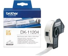 Brother DK11204 Einzeletiketten Juodas auf Weiß 17x54mm 400 Stück