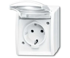 BUSCH JAEGER BJ 20EW-54 Steckdose m.Klappdeckel ocean IP44 alpinweiß
