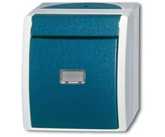 BUSCH JAEGER BJ 2621WGL-53 Wipptaster m.Beleuchtung ocean IP44 grau/blaugrün