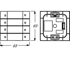 BUSCH JAEGER BJ 6127/01-84 Tastsensor 4f m.Bus- Ankoppler UP-Sensoren f.KNX studioweiß