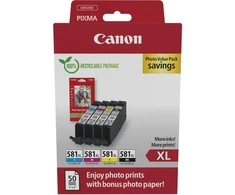 Canon Tinte CLI-581XL 2052C004 4er Multipack (BKMCY) + Fotopapier