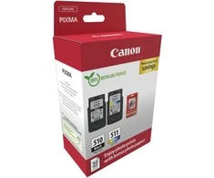 „Canon“ rašalo kasetė + fotopopierius vertės paketas | PG-510/CL-511 | Rašalo kasetė/popieriaus rinkinys | Spalva (žydra, rausvai raudona, geltona)