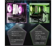„Captiva“ žaidimams skirtas stacionarus kompiuteris R92-912 R7-5700X 32 GB / 1 TB SSD RTX 5060 „Windows 11“