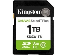 Atminties kortelė „Kingston“ SDXC „Canvas Select Plus Gen3“ 1 TB 150R 10 klasės UHS-I atmintis