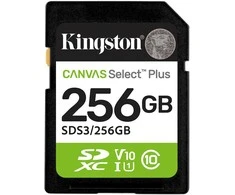 Atminties kortelė Kingston Technology 256GB SDXC Canvas Select Plus Gen3 150MB/s C10 UHS-I U1 V10