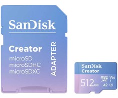 Atminties kortelė „Sandisk“ SD kortelės atmintis „Sandisk Creator MicroSD 512GB“