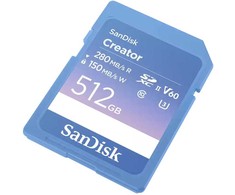 „SanDisk Creator SDXC 512 GB“ 10 klasės UHS-II/U3 V60 atminties kortelė (SDSDXEP-512G-GNCIS)