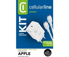 Įkroviklis Cellular Line įkroviklis USB-C Apple 30W PD Baltas (ACHIPHKITC2CPD30WW)