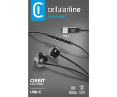 Ausinės Cellular Line Cellularline USB-C Ausinės su mikrofonu juoda