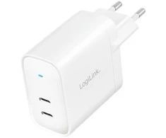 Įkroviklis LogiLink Logilink Steckdosenadapter, 2x USB-C, GaN, 40W