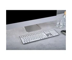 CHERRY KW 9100 SLIM - Klaviatūra - QWERTZ - Deutsch - baltas, Sidabrinė