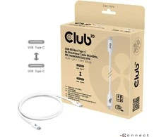 Kabelis USB Club 3D USB-C - USB-C 1.2 m Baltas (CAC-1572)