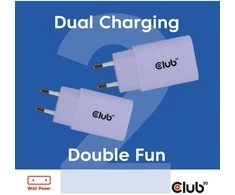 Club 3D Mobiliųjų įkroviklių komplektas USB-C 30W violetinis CAC-3025 CLUB3D