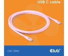 Club 3D Club3D Lifestyle USB-C Kabelis PD 240W,20Gbps 2m rožinė St/St mažmeninė prekyba