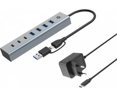 „Conceptronic“ „Conceptronic HUBBIES20GP“ koncentrinis USB 3.2 Gen 1 (3.1 Gen 1) Type-C 5000 Mbit/s Juoda