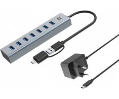 HUB USB Conceptronic Conceptronic HUBBIES21GP huby i koncentratory USB 3.2 Gen 1 (3.1 Gen 1) Type-A 5000 Mbit/s Pilka