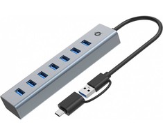 USB ŠAKOTUVAS „Conceptronic“ „Conceptronic HUBBIES21G“ koncentratorius USB 3.2 Gen 1 (3.1 Gen 1) A tipo 5000 Mbit/s Pilka