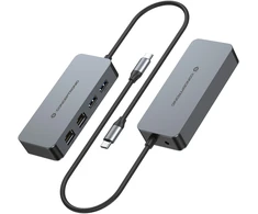 Karta jungiama į tinklą Conceptronic CONCEPTRONIC Adapteris USB-C->2xGbE+2xUSB-A3.2 5Gbs 0.30m gr