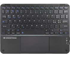 Klaviatūra Conceptronic Belaidė 10'' BT5.4 Układ włoski Juodas (TOBIN01BIT)