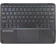 Klaviatūra Conceptronic Wireless BT5.4 10'' Układ Hiszpański Juodas (TOBIN01BES)