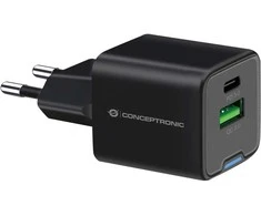 Įkroviklis Conceptronic CONCEPTRONIC Ladegerät 2Port 20W,1xUSB-C,1xUSB-A 1.5m sw
