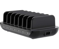 Conceptronic OZUL07B 160 W 7 prievadų USB PD įkrovimo stotelė, USB-C x 7, PD 3.0, skirta naudoti viduje, kintamoji srovė, 20 V, juoda