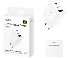 „Cudy“ 3 prievadų 67 W USB-C įkroviklis su ES kištuku