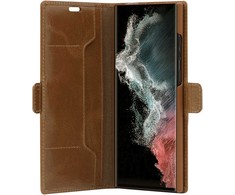 D Bramante dbramante1928 Copenhagen Slim - Dėklas su klapką na telefon - skóra ziarnista - Jasnobrązowy - do Samsung Galaxy S22 Ultra (CSSUGT001437)