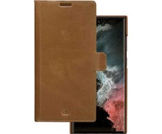 Dėklas D Bramante Lynge - Flip-Hulle fur Mobiltelefon - skóra su fakturą - Hellbraun - fur Samsung Galaxy S22 Ultra