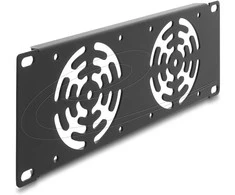 Delock 10? 2 HE Rackblende für 2 Lüfter 80 x 80 mm dunkelgrau