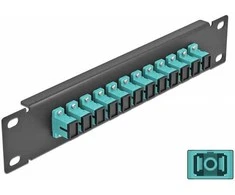 Delock 10? FO patch panel 12 port SC Simplex aqua 1 U juodas