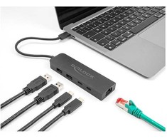Karta jungiama į tinklą Delock DELOCK 10 Gbps USB Hub mit 2,5 Gigabit LAN Port und PD 85 W