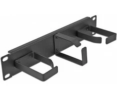 Delock 10? Kabelmanagement Rangierpanel mit 3 Metall Bügeln (2 x horizontal, 1 x vertikal) 1 HE juodas