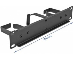 Delock 10? Kabelmanagement Rangierpanel mit 3 Metall Bügeln (2 x horizontal, 1 x vertikal) 1 HE juodas