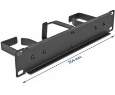 Delock 10? Kabelmanagement Rangierpanel mit 3 Metall Bügeln (2 x horizontal, 1 x vertikal) 1 HE juodas