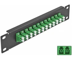 Delock 10? LWL Patchpanel 12 Port LC Duplex grün 1 HE juodas