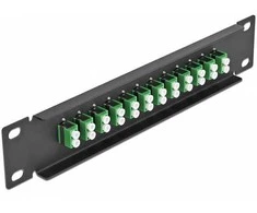 Delock 10? LWL Patchpanel 12 Port LC Duplex grün 1 HE juodas