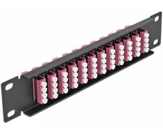 Delock 10? LWL Patchpanel 12 Port LC Quad violett 1 HE juodas