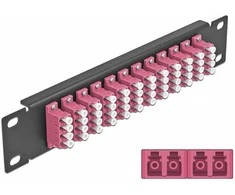 Delock 10? LWL Patchpanel 12 Port LC Quad violett 1 HE juodas