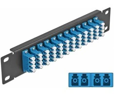 Delock 10? LWL Patchpanel 12 Port LC Quad blau 1 HE juodas