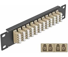 Delock 10? LWL Patchpanel 12 Port LC Quad beige 1 HE juodas