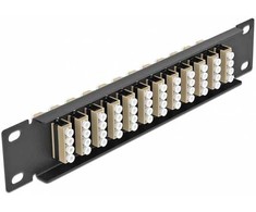 Delock 10? LWL Patchpanel 12 Port LC Quad beige 1 HE juodas