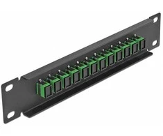 Delock 10? LWL Patchpanel 12 Port SC Simplex grün 1 HE juodas