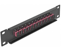 Delock 10? LWL Patchpanel 12 Port SC Simplex violett 1 HE juodas