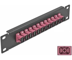 Delock 10? LWL Patchpanel 12 Port SC Simplex violett 1 HE juodas