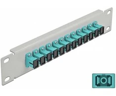 Delock 10? LWL Patchpanel 12 Port SC Simplex aqua 1 HE grau