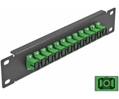 Delock 10? LWL Patchpanel 12 Port SC Simplex grün 1 HE juodas