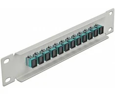 Delock 10? LWL Patchpanel 12 Port SC Simplex aqua 1 HE grau