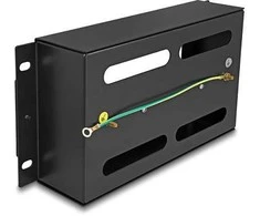 Delock 10? Schutzschalterleiste mit Abdeckung und Hutschiene 3 HE Metall juodas